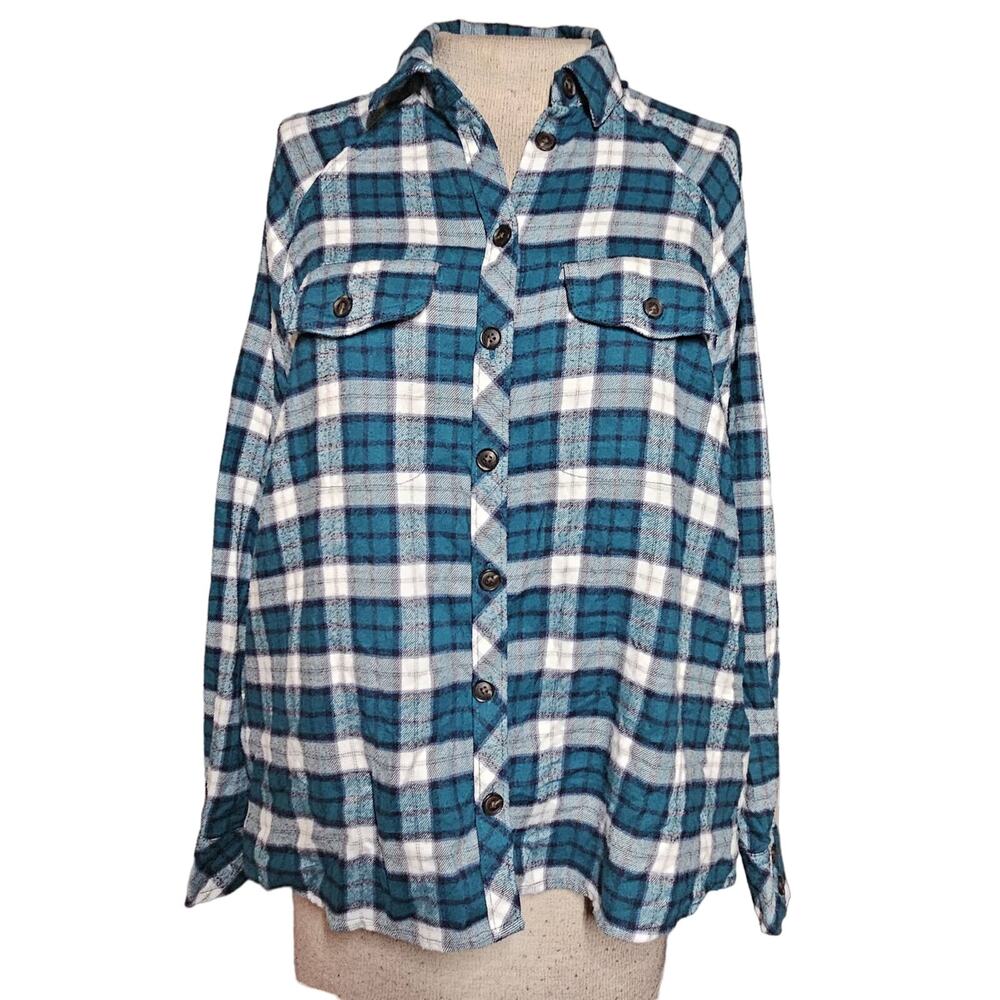 Plaid Button Up Flannel Top Size XS